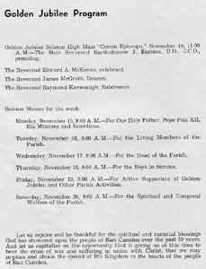 Golden Jubilee Year Book, page 6 — Golden Jubilee Program; unprocessed original, the only scan of this page