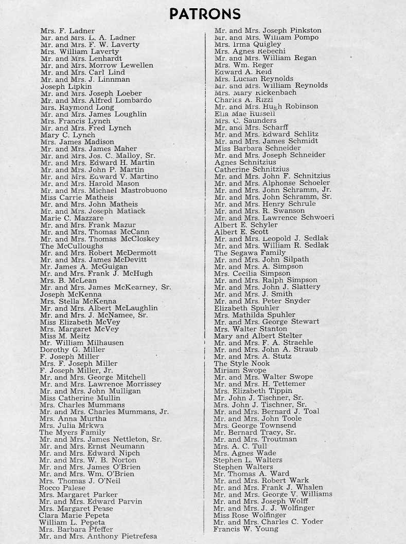 Golden Jubilee Year Book, page 41 — Patrons, continued