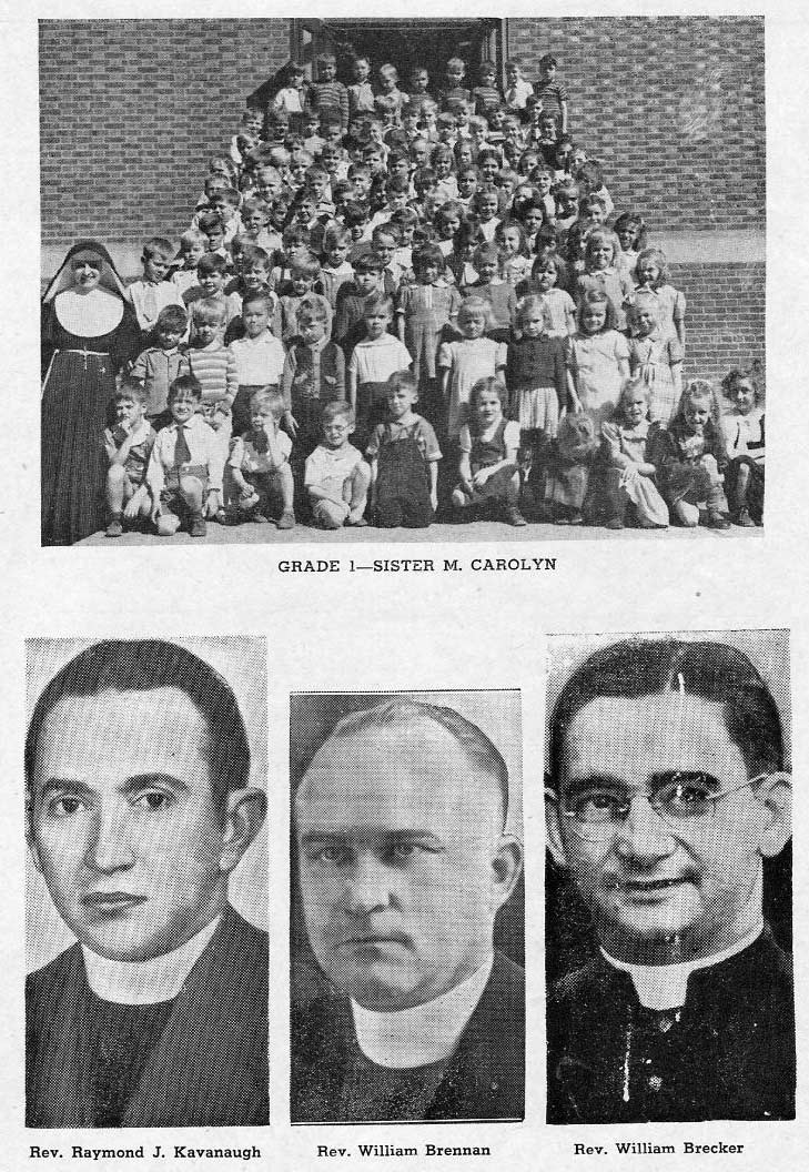Golden Jubilee Year Book, page 55 — St. Joseph's School students and clergy