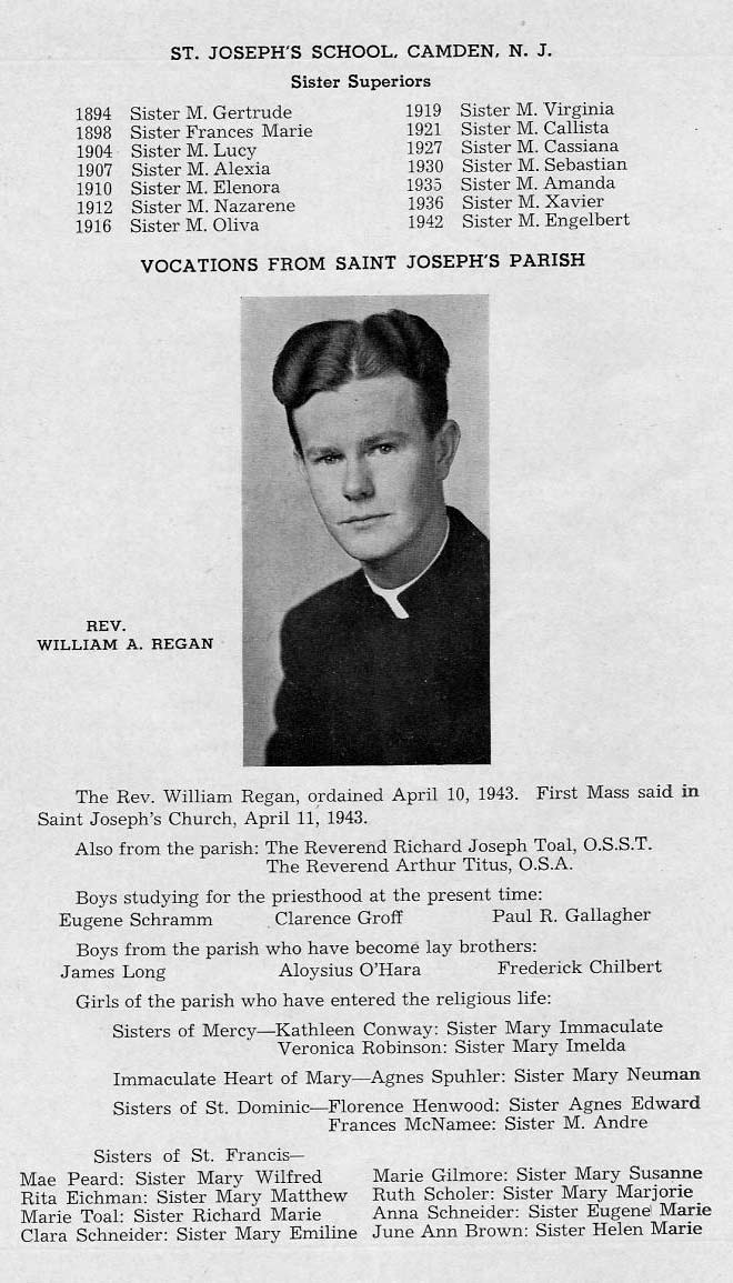 St. Joseph's School Sister Superiors and Vocations from the parish, Golden Jubilee Year Book page 79