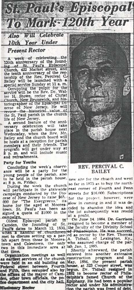 Camden Courier-Post, April 27, 1950 — St. Paul's Episcopal marks 120th year, page 1