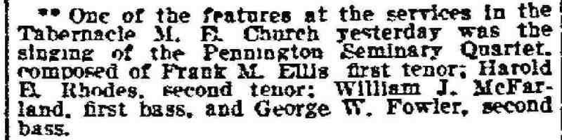 Philadelphia Inquirer, May 22, 1911 — Tabernacle ME Church clipping