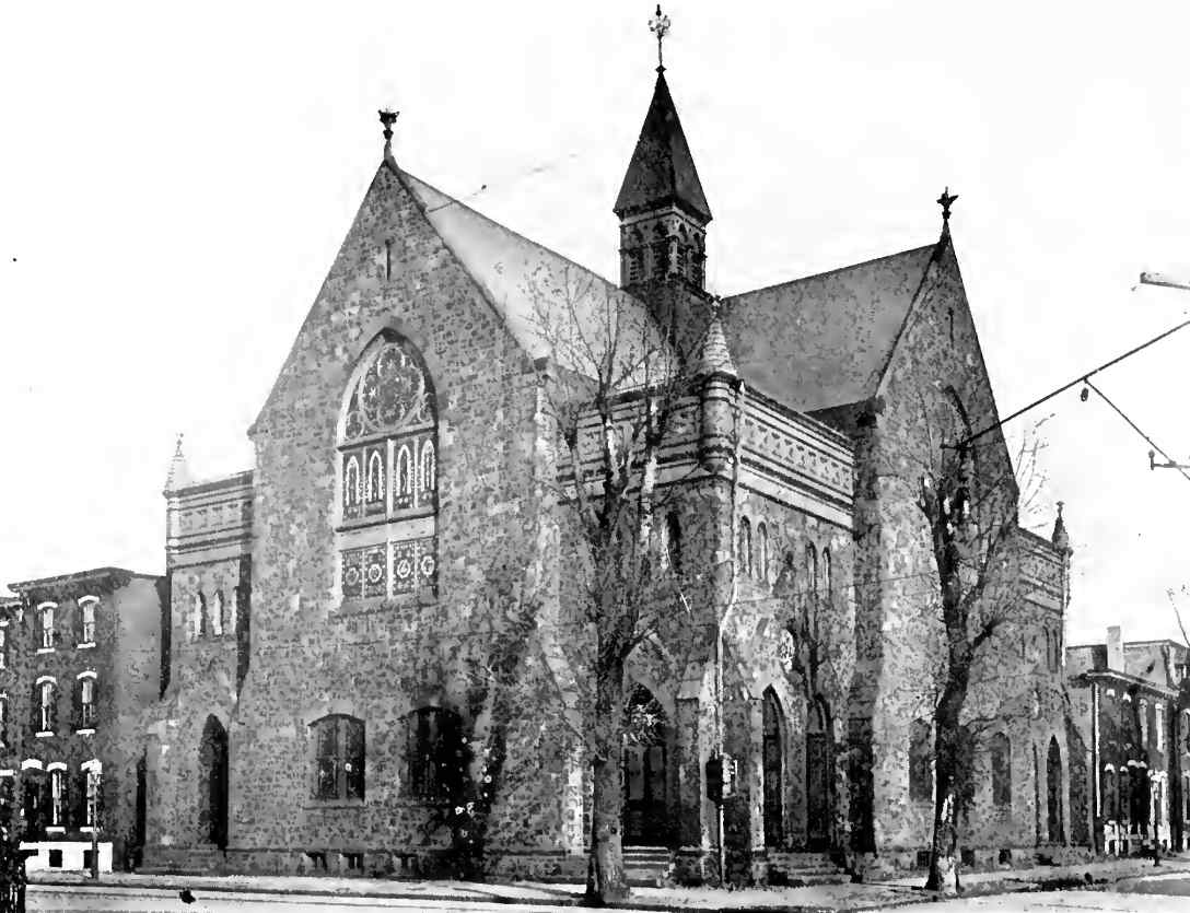 Tabernacle Methodist Episcopal Church, rebuilt after 1885 tornado, rededicated 1886, photograph from 1909