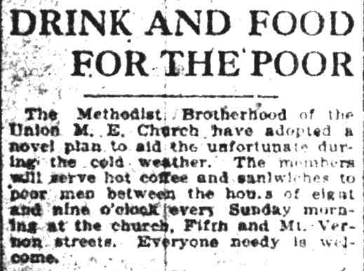 Camden Daily Courier, January 9, 1909 — Drink and Food for the Poor