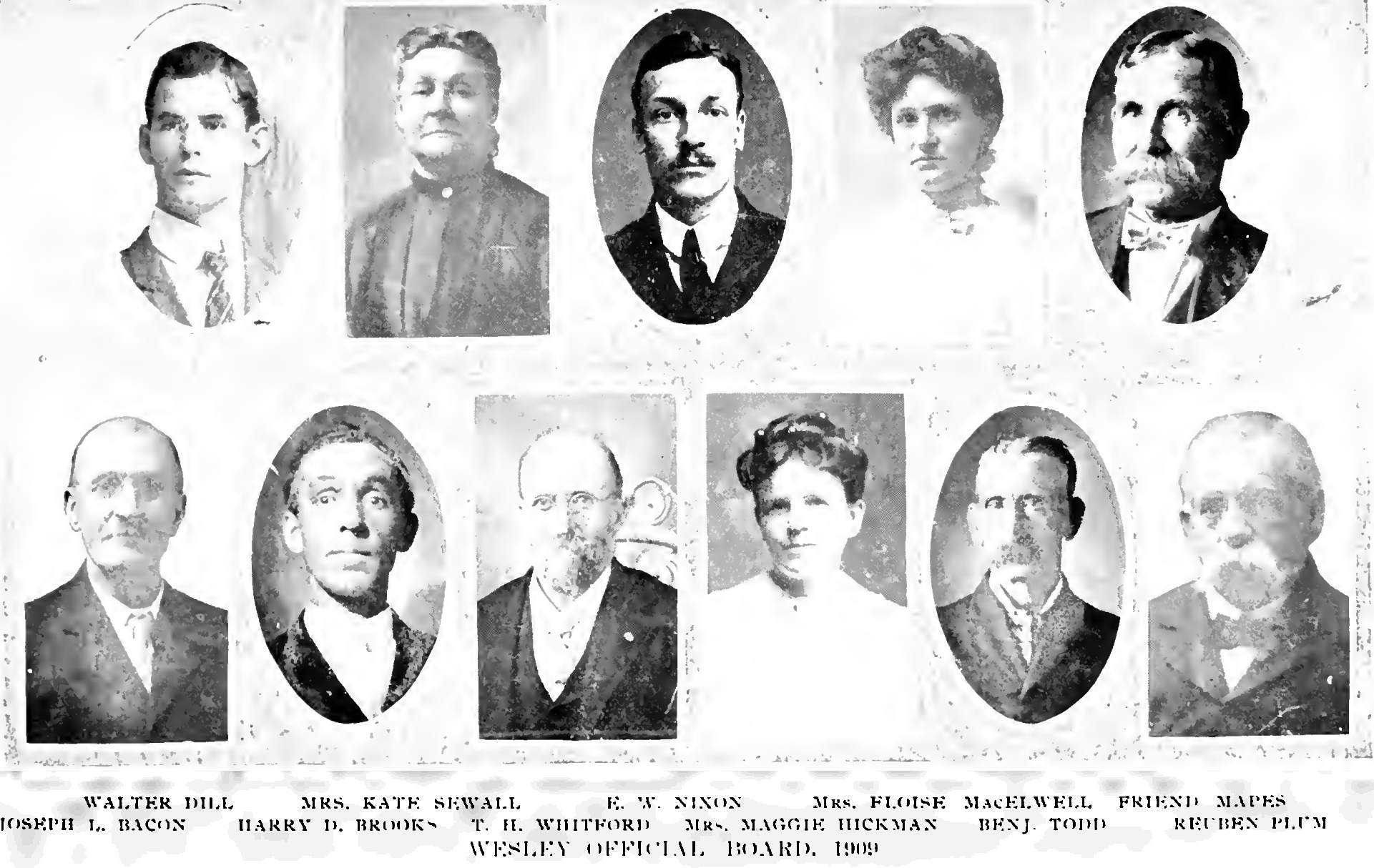 Wesley Methodist Episcopal Church Official Board, 1909