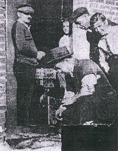 Scene of Camden bombing: At left, standing: Adam Coccia. Kneeling: Matteo Coccia