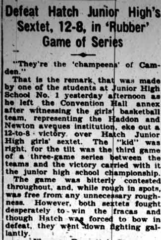 Junior No. 1 Girls Win City Cage Title, player photos, January 27, 1928