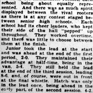 Junior No. 1 Girls basketball team, January 27, 1928, additional