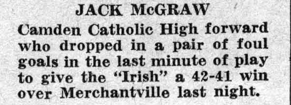 Camden Courier-Post, February 23, 1938 — Camden Catholic High School