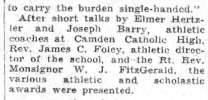 Camden Courier-Post, June 2, 1932 — Camden Catholic High School awards