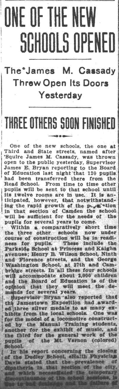 Camden Daily Courier, November 26, 1907 — Dr. Henry H. Davis, Dr. James E. Bryan, panel 1