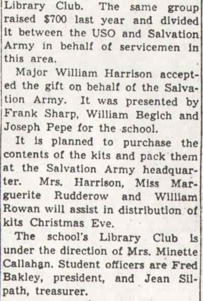 Camden Courier-Post clipping about Camden County Vocational School, November 12, 1944, page 2