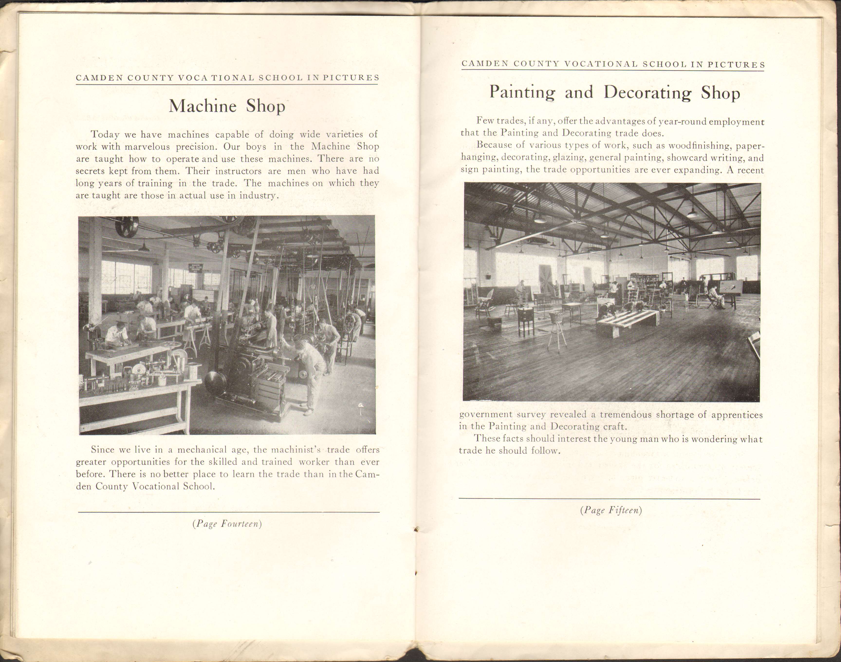Open House Souvenir Booklet page 14, Camden County Vocational School, 1939