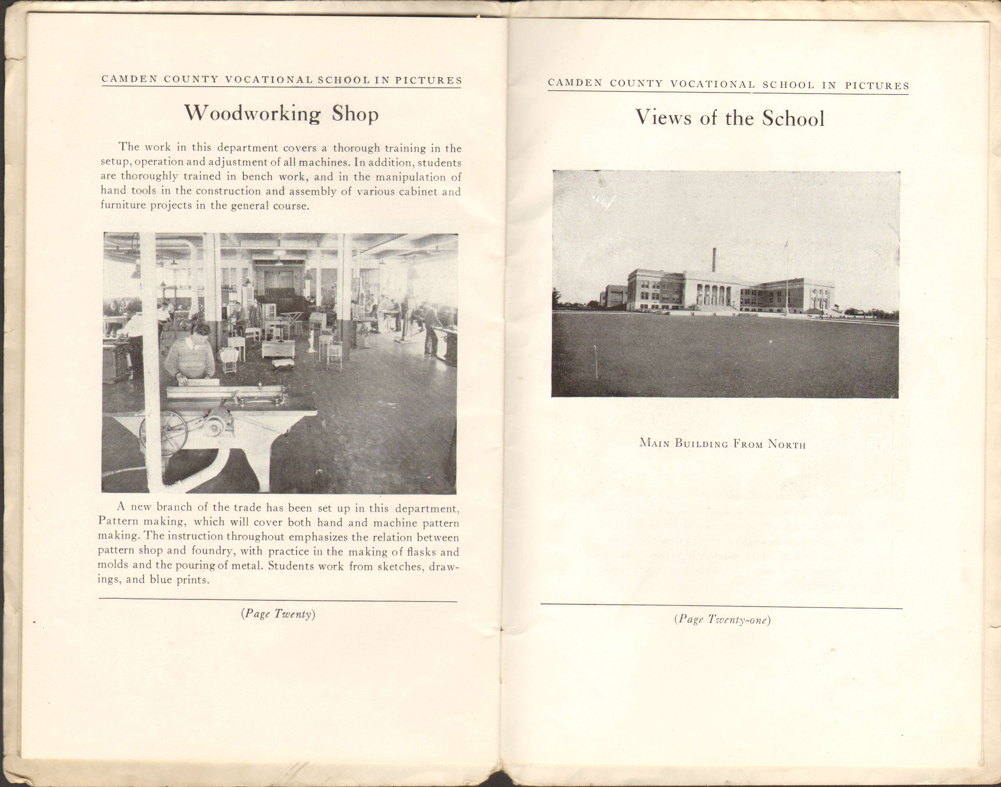 Open House Souvenir Booklet page 20, Camden County Vocational School, 1939