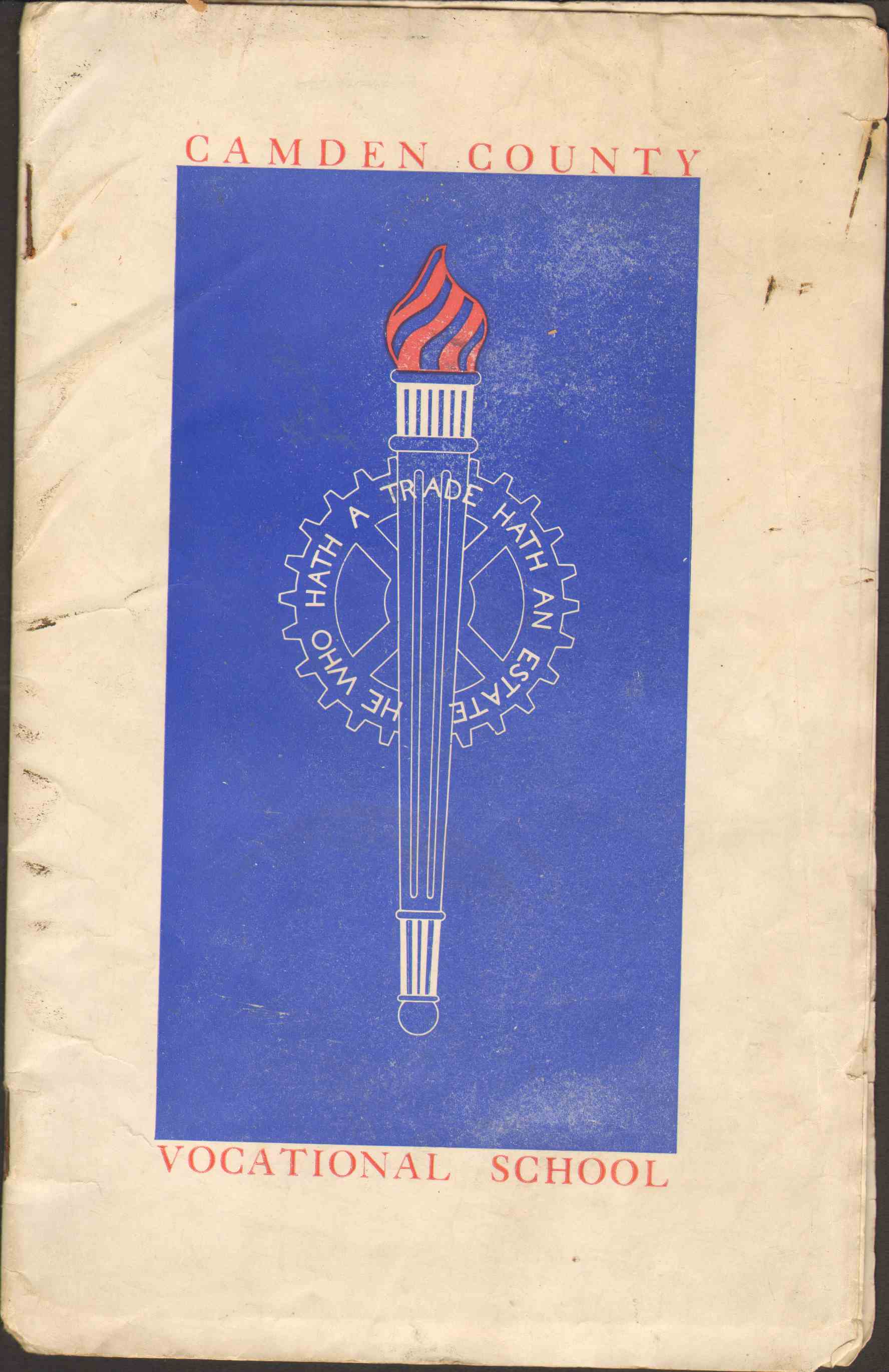Open House Souvenir Booklet cover, Camden County Vocational School, 1939