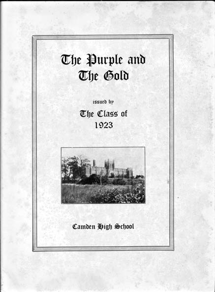 Camden High School 1923 yearbook page 1