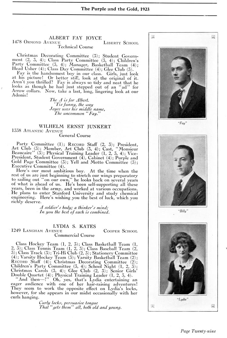 Camden High School 1923 yearbook page 29