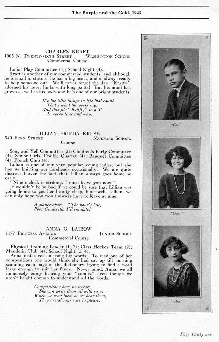 Camden High School 1923 yearbook page 31