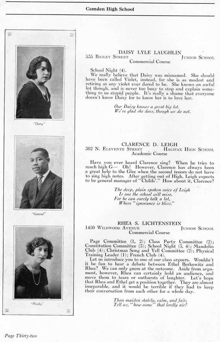 Camden High School 1923 yearbook page 32