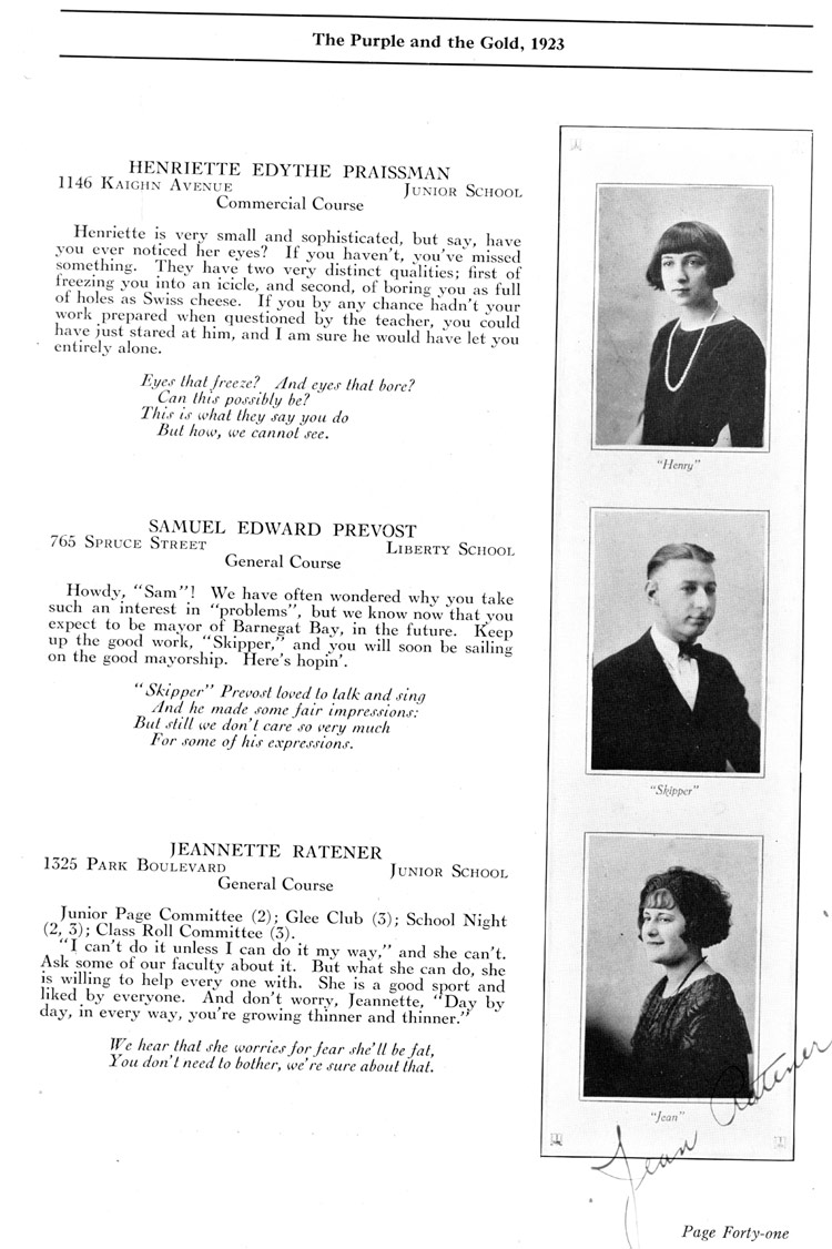 Camden High School 1923 yearbook page 41