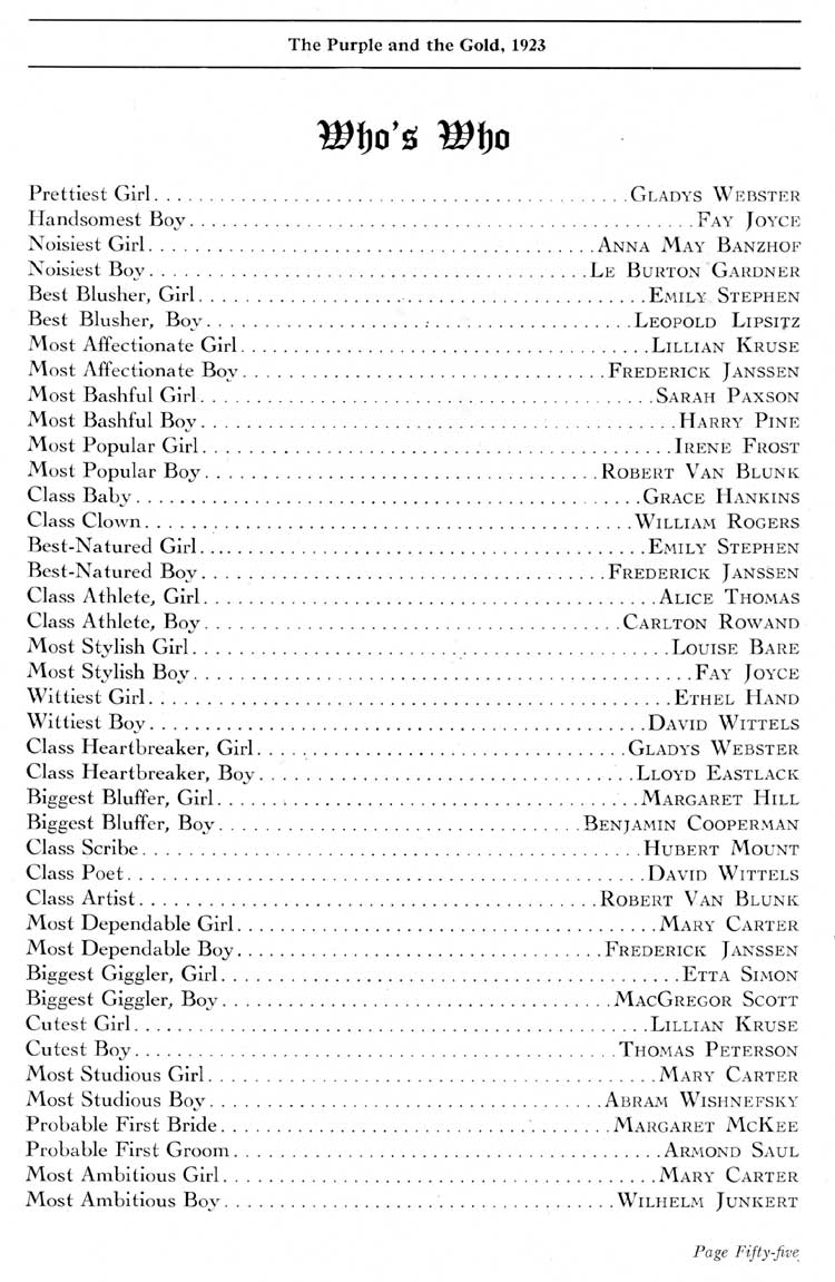 Camden High School 1923 yearbook page 55