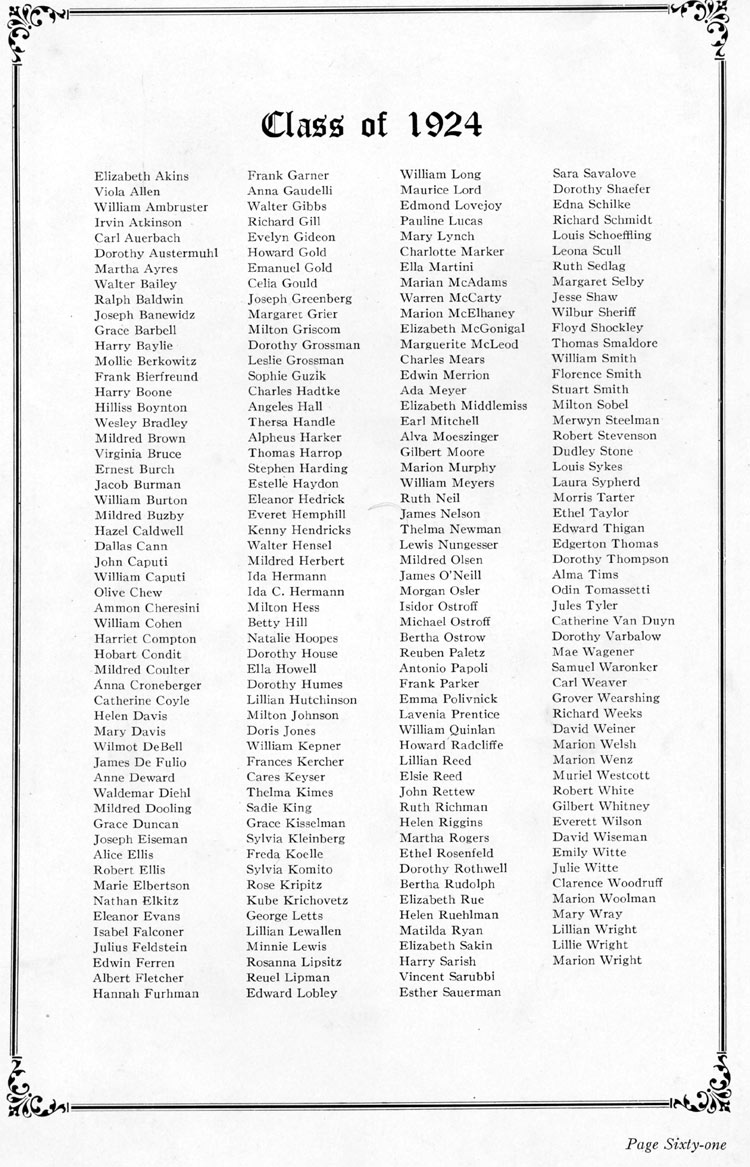 Camden High School 1923 yearbook page 61 — Class of 1924