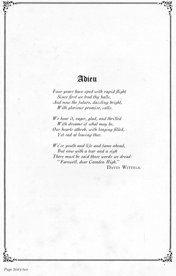 Camden High School 1923 yearbook page 62