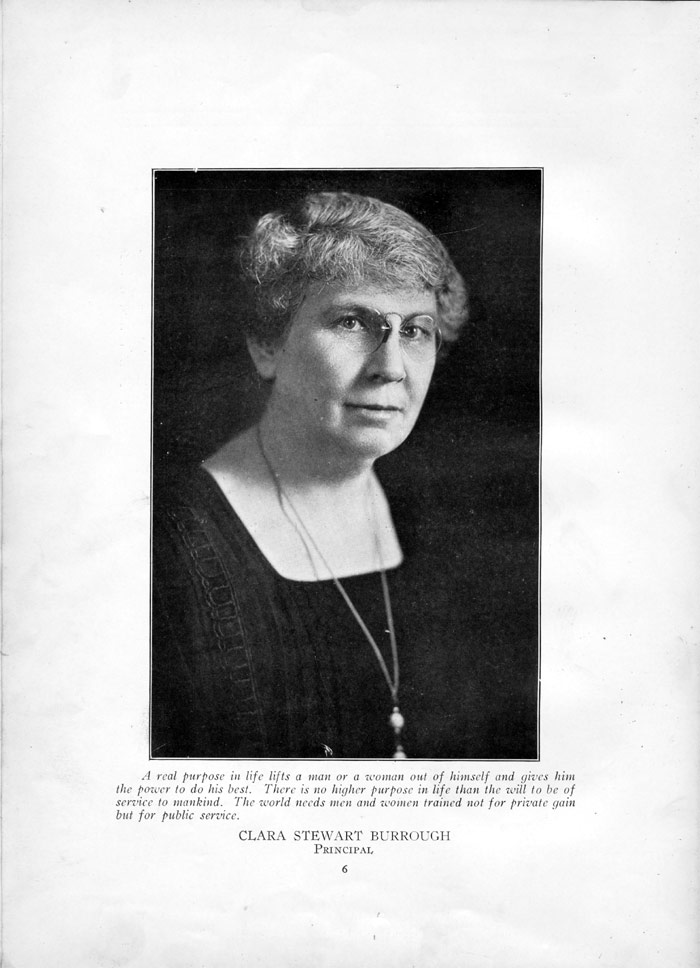Clara Stewart Burrough, Principal of Camden High School, 1926