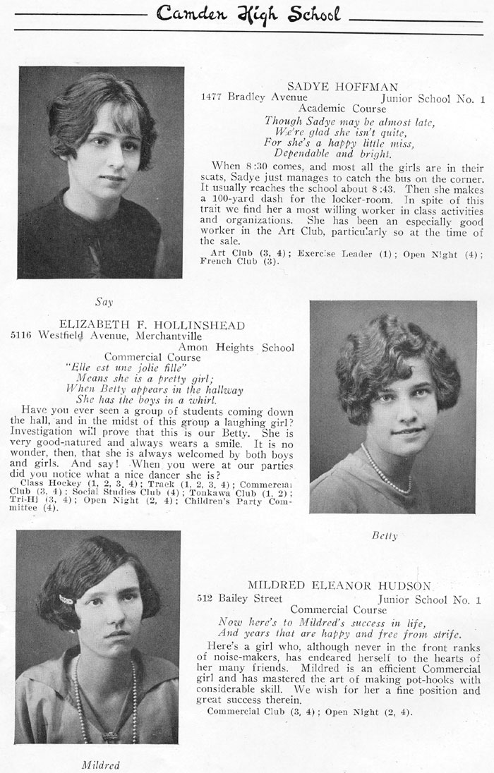Yearbook page 20, Class of 1926