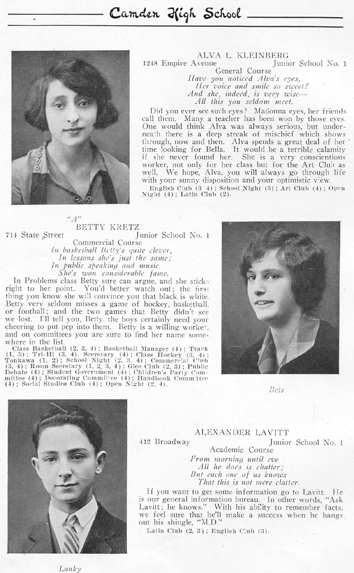 Yearbook page 22, Class of 1926
