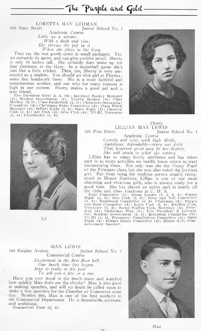 Yearbook page 23, Class of 1926