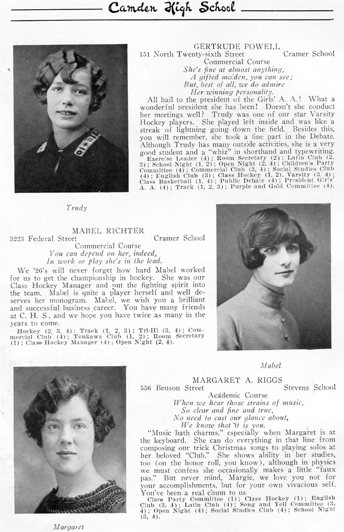 Yearbook page 28, Class of 1926