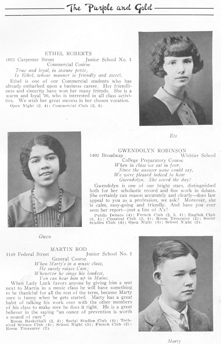 Yearbook page 29, Class of 1926