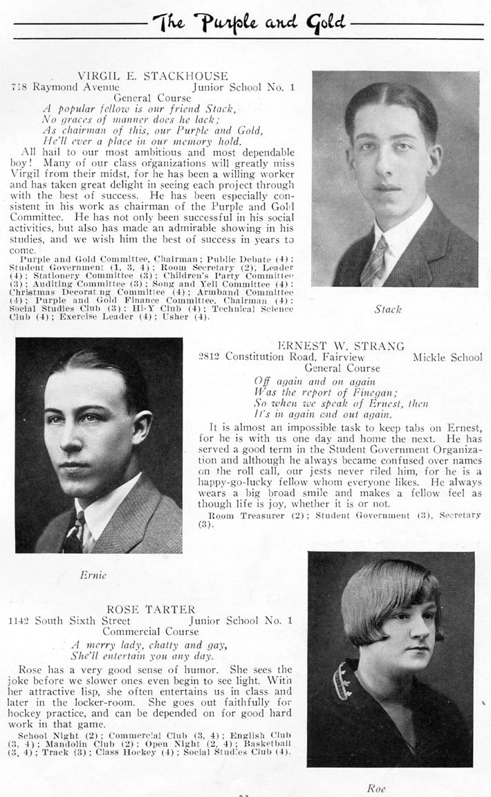 Yearbook page 33, Class of 1926