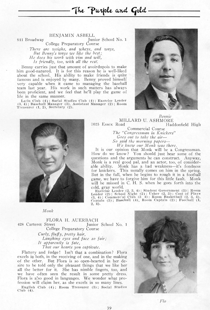 Yearbook page 39, Class of 1926