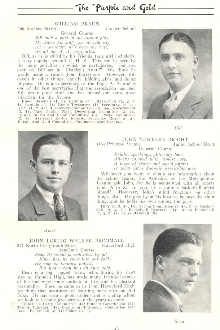 Yearbook page 43, Class of 1926