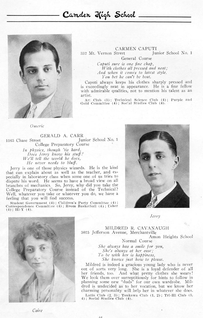 Yearbook page 47, Class of 1926