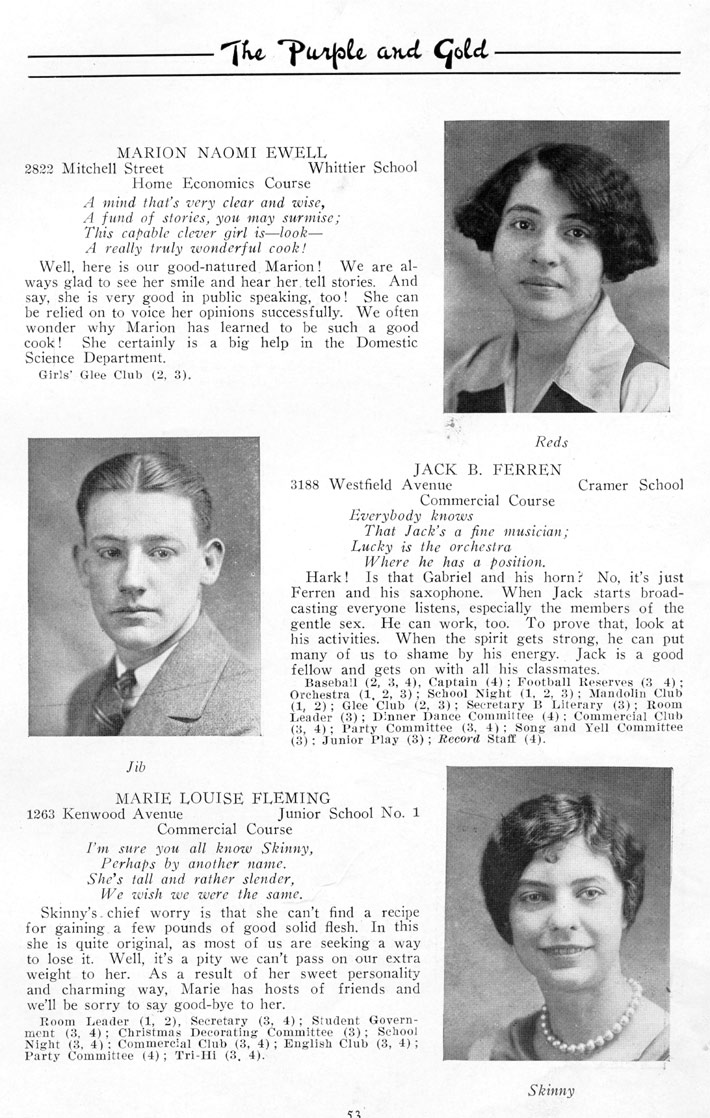 Yearbook page 54, Class of 1926