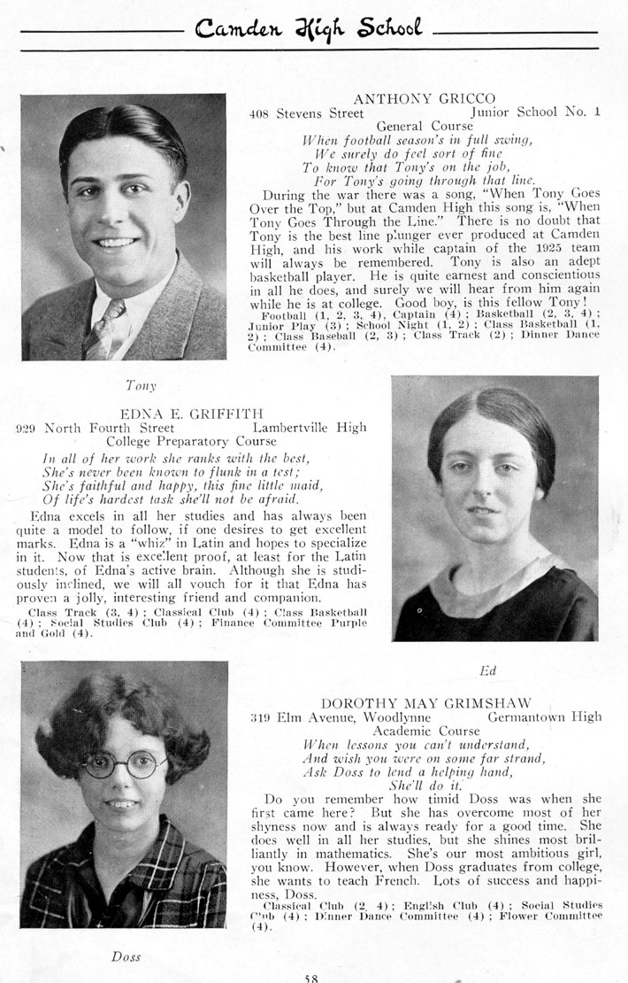 Yearbook page 59, Class of 1926