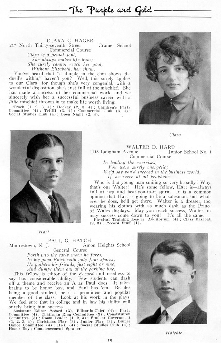 Yearbook page 60, Class of 1926