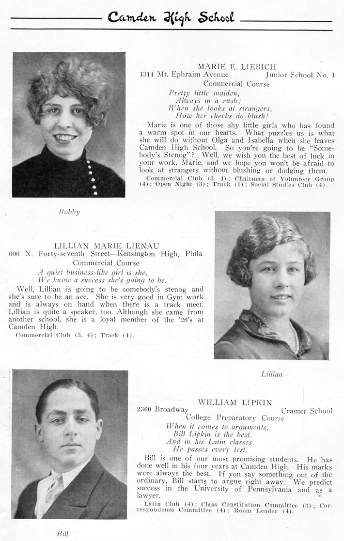 Yearbook page 71, Class of 1926