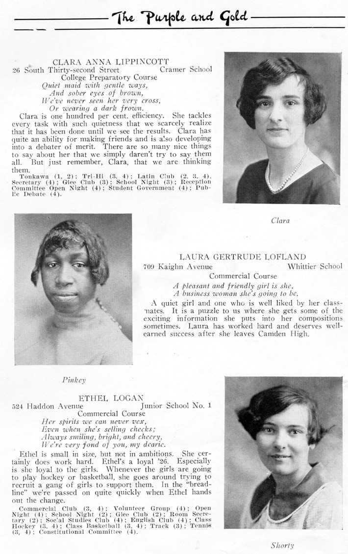Yearbook page 72, Class of 1926