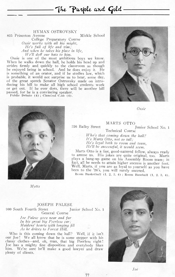 Yearbook page 78, Class of 1926