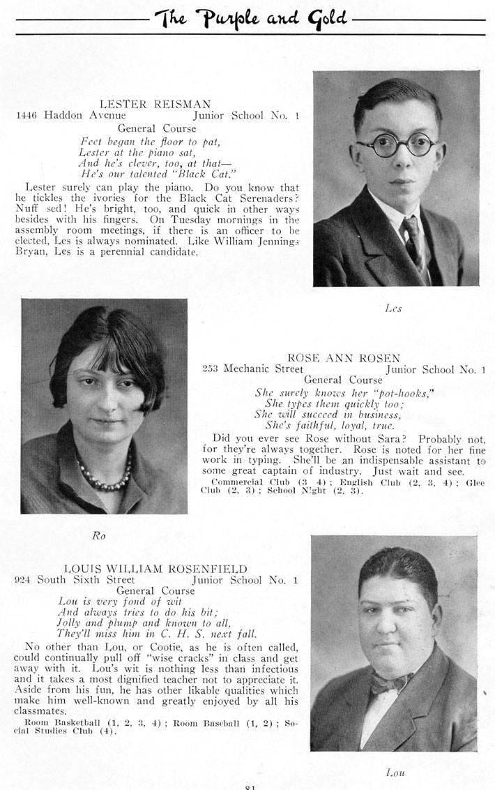 Yearbook page 82, Class of 1926