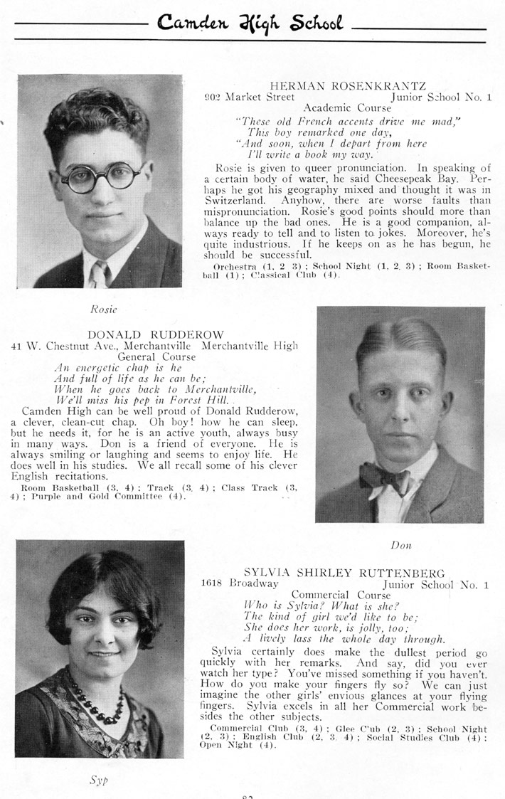 Yearbook page 83, Class of 1926