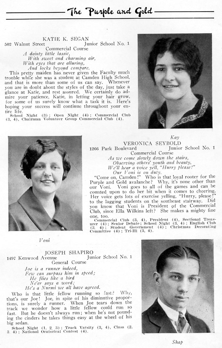 Yearbook page 86, Class of 1926
