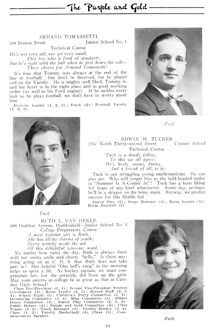 Yearbook page 92, Class of 1926