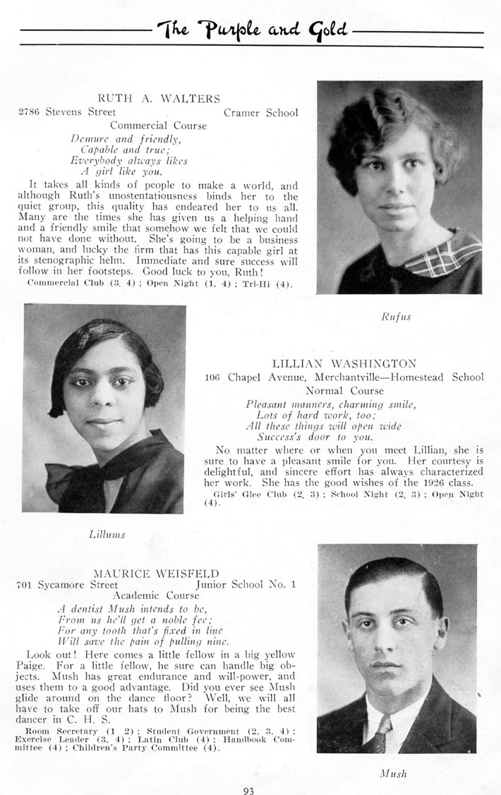 Yearbook page 94, Class of 1926