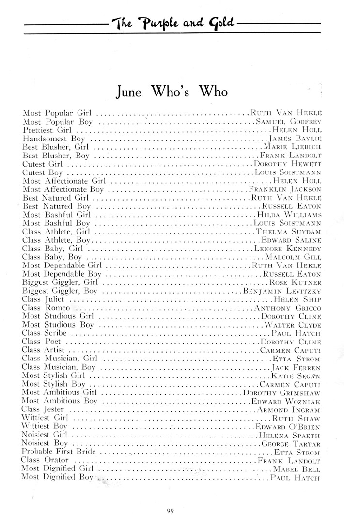 Yearbook page 100, Class of 1926