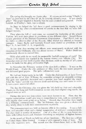 Yearbook page 104, Class of 1926